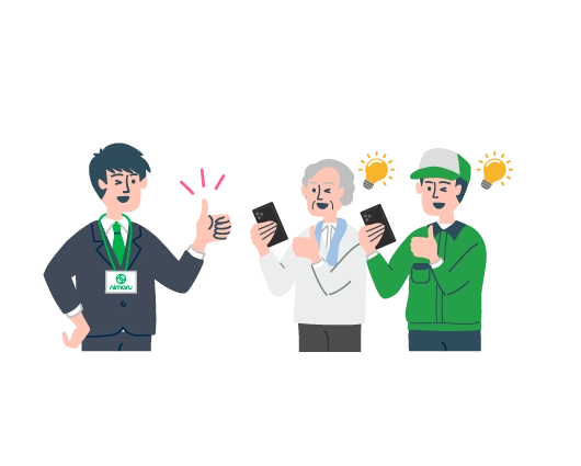 サポートチームと組合員・JA職員のイラスト